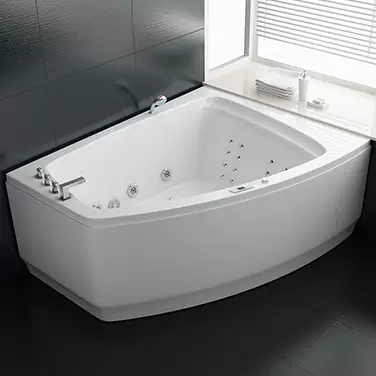 Whirlpool Indoor Badewanne Verona Alpha - 180 x 140 cm - inkl. LED, Ozon, Soundsystem