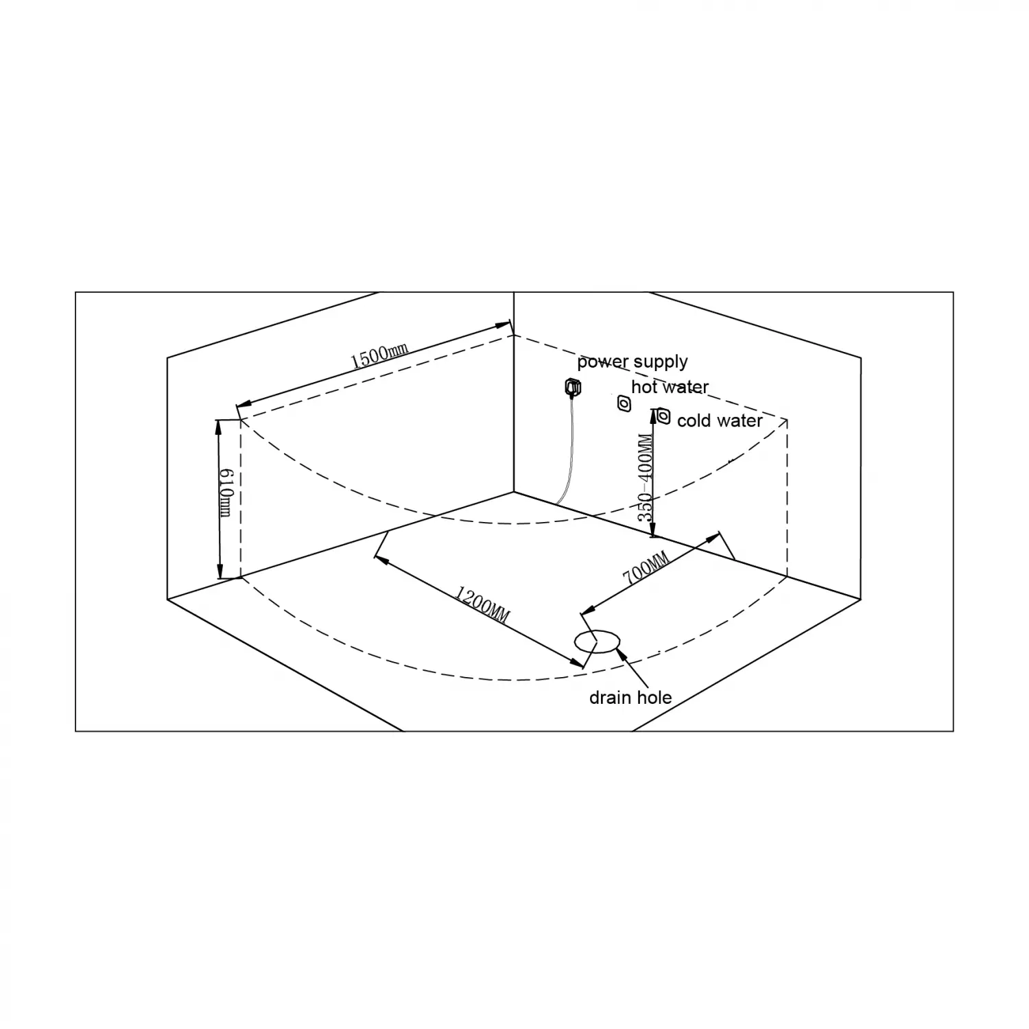 Whirlpool Indoor Badewanne Bologna - 150 x 150 x 65 cm - inkl. LED, OZON, Soundsystem