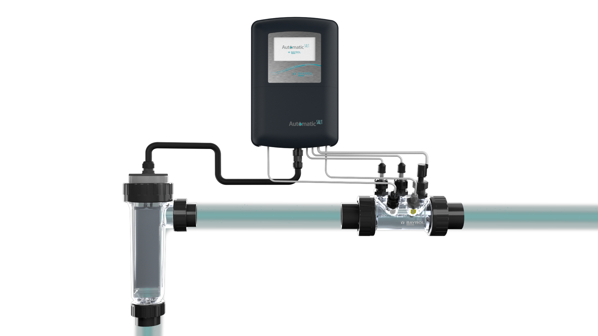 BAYROL Automatic Salt AS7 Pool Salzelektrolysesystem inkl. WLAN, pH- & Rx-Messung Modell 2023