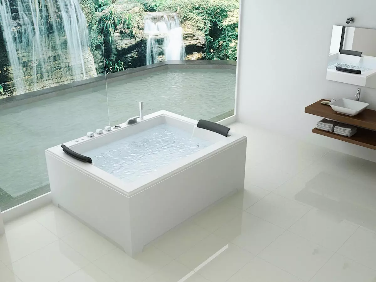 Whirlpool Indoor Badewanne Super Torino WHITE - 180 x 142 x 74 cm - inkl. LED, OZON, Soundsystem
