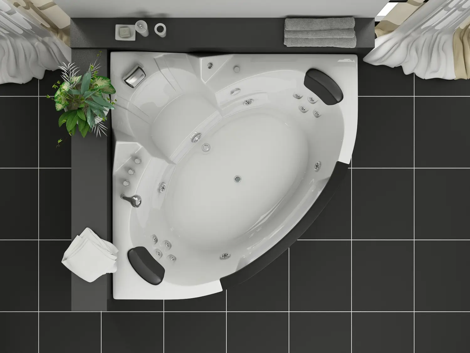 Whirlpool Indoor Badewanne Venezia 152x152cm